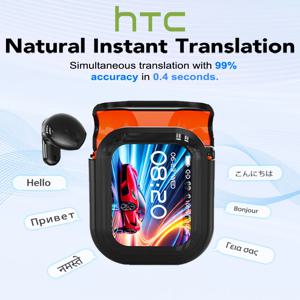 번역기 HTC NE20 새로운 Bluetooth 6.0 무선 헤드폰 번역 이어폰 IPX4 방수 등급 긴 배터리 수명