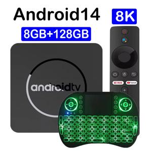 Q10 스마트 TV 박스 안드로이드 14 TV 박스 블루투스 5.4 8GB 128GB Allwinner H313 듀얼 와이파이 5G 구글 어시스턴트 스트리밍 미디어 플레이어