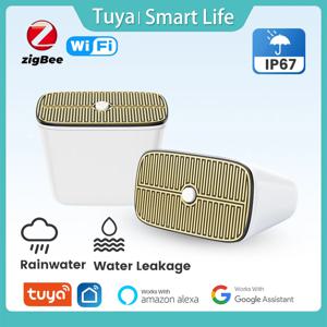 Tuya Zigbee WiFi 스마트 레인 센서 누수 감지기 APP 원격 모니터 날씨 야외 IP67 방수 홈 보안 알람