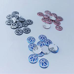 10Pcs 알루미늄 자동차 키 엠 블 럼 스티커 데칼 액세서리 VW GTI 폴로 골프 Passat Tiguan Arteon Touareg Taigo Bora Jetta