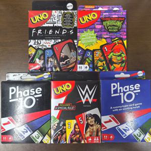 마텔 게임즈 우노 친구 카드 게임 틴에이지 뮤턴트 닌자 터틀즈 뮤턴트 메이헴 WWE 페이즈 10 파이팅 패밀리 파티 게임 카드 장난감