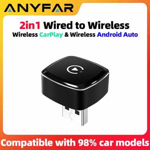 2in1 무선 CarPlay 동글 무선 안드로이드 자동 어댑터 유선 CarPlay 자동차 지능형 시스템이있는 자동차 용 AI 스마트 박스