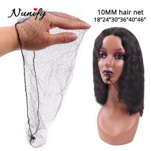 Nunify 블랙 100Pcs 헤어 그물 보이지 않는 탄성 가장자리 메쉬 드레스 업 액세서리 헤어 번들 가발 정면 폐쇄 Hairnets