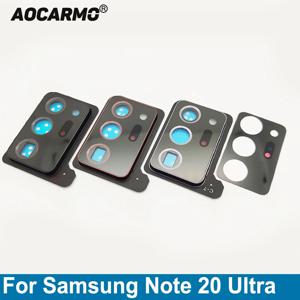 Aocarmo 삼성 Galaxy Note 20 Ultra 20u 후면 카메라 렌즈 유리 (접착제 및 렌즈 프레임 커버 스티커 포함)