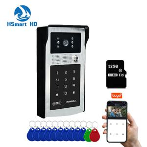 새로운 Tuya 스마트 비디오 초인종 카메라 1080P WiFi 비디오 인터콤 도어 벨 카메라 RFID 코드 키패드 액세스 전화 APP 잠금 해제