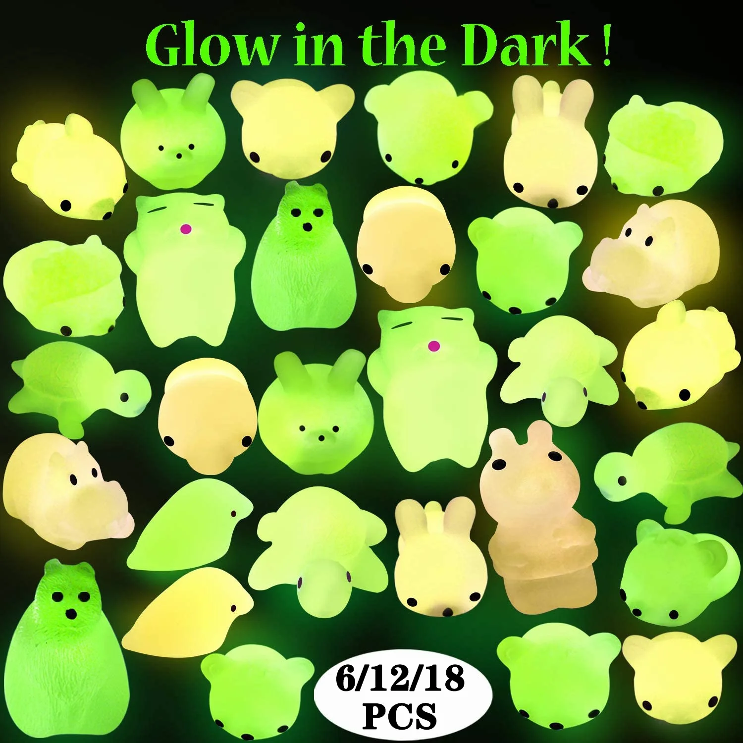6/12/18 Pcs 빛나는 떡 Squishies, 떡 Squishy 동물 스트레스 장난감, 미니 스트레스 릴리프 장난감 떡 동물 장난감 카와이