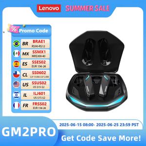 기존 Lenovo GM2 Pro 5.3 이어폰 Bluetooth 무선 이어 버드 낮은 대기 시간 헤드폰 HD 통화 마이크가있는 듀얼 모드 게임용 헤드셋