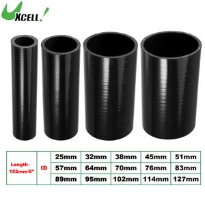 UXCELL 25mm 57mm 83mm 95mm 114mm ID 152mm 길이 4겹 강화 고온 스트레이트 커플러 실리콘 감속기 호스 검정색