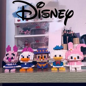 디즈니 스티치 빌딩 블록 애니메이션 카와이 만화 미니 액션 어린이 피규어 블록 벽돌 조립 DIY 장난감 어린이를위한 선물