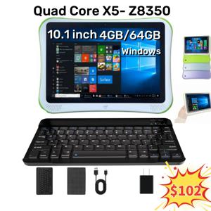 블루투스 키보드 x5-Z8350 포함 윈도우 10 태블릿, HDMI 호환 듀얼 카메라, 와이파이, 10.1 인치, 64 비트, 4GB ROM, F2