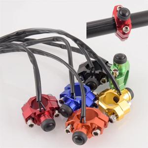 KTM HONDA YAMAHA YZF WRF CRF EXC XCF 125 250 용 회전 바 클램프가있는 CNC 오토바이 범용 스톱 시작 킬 스위치 버튼