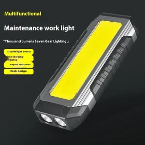 자석 손전등으로 방수 휴대용 COB 작업 조명 LED 4000mAh 손전등 멀티 모드 18650 캠핑 토치 라이트