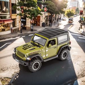 랭글러 다이캐스트 장난감 자동차 모델용 오프로드 7 도어, 어린이를 위한 1/32 스케일 금속 합금 차량 소년 소녀 성인, 도어 오픈, 라이트