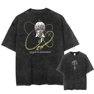 여름 루즈 탑 티셔츠 조끼 애니메이션 프린트 티셔츠 남성 streetwear 빈티지 블랙 티셔츠 하라주쿠 오버 사이즈 티셔츠