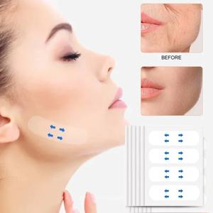 40Pcs 리프팅 페이스 스티커 보이지 않는 투명 얇은 페이스 패치 리프트 도구 V 자형 얼굴 주름 처짐 피부 접착 테이프