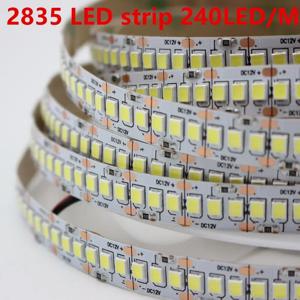 DC12V 24V 유연한 빛 2835 240 leds/m 1/2/3/4/5 메터/몫 10mm PCB 1200 LED 스트립 테이프 CCT 흰색 따뜻한 흰색 중립 흰색 4000K