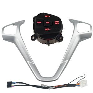 자동차 프레임 패널 스티어링 휠 커버 장식 + Ford Fiesta MK7 MK8 Ecosport 2013 용 크루즈 컨트롤 버튼