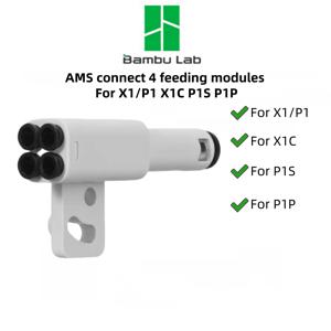 Bambu Lab 3D 프린터용 4-in-1 PTFE 어댑터 재료 파이프 확장 포트 AMS X1/P1 X1C P1S P1P용 4개의 공급 모듈 연결