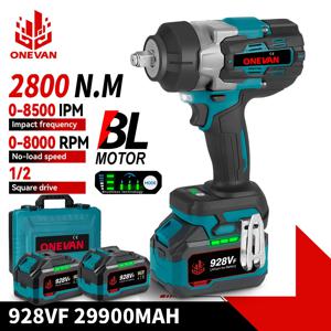 ONEVAN 2800N.M 브러시리스 전기 임팩트 렌치 1/2인치 무선 토크 렌치 스크루드라이버 파워툴 (마키타 18V 배터리 핀용)