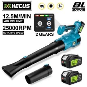 Hecus 브러시리스 전기 공기 송풍기 2 기어 무선 효율적인 잎 눈 먼지 Makita 18V 배터리 용 청소 전동 공구