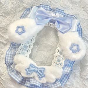 Kawaii 학생을위한 수제 레이스 포토 카드 홀더 카드 케이스 K-Pop 팬 사진 보호 커버 귀여운 토끼 귀 ID 배지 홀더