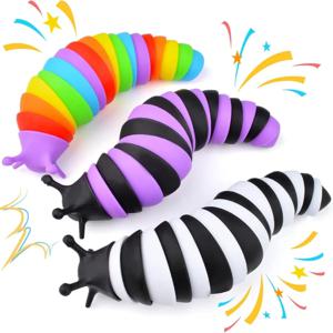 다채로운 시뮬레이션 애벌레 Antistress 장난감 재미 있은 Fidget 감압 관절 3D 스트레스 릴리버 선물 장난감 어린이 성인을위한