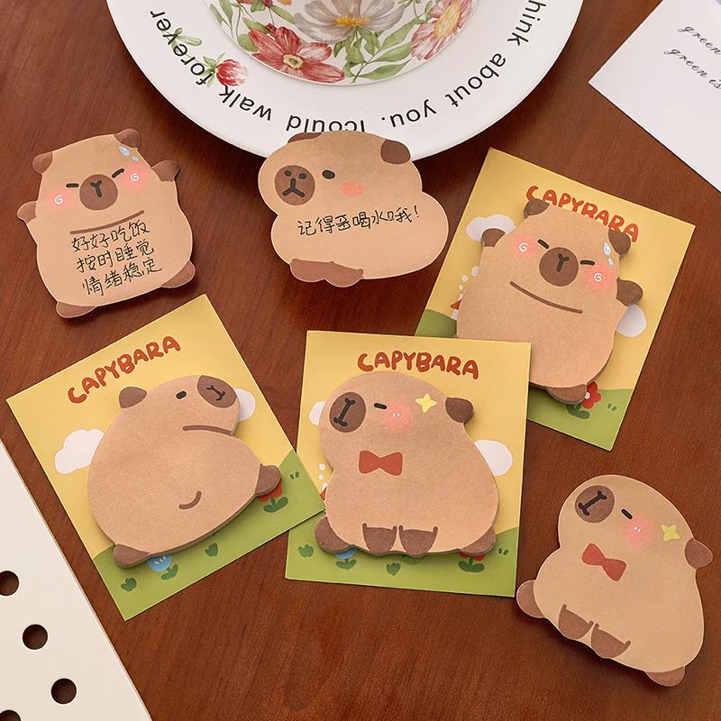 30 매 Capybara Alien 메모 패드 간단한 스크랩북 스티커 학교 용품 포스트 스티커 메모 Office 편지지
