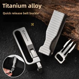 휴대용 경량 허리 벨트 버클 티타늄 합금 EDC Carabiner 후크 클립 범용 허리 벨트 자동차 열쇠 고리 야외