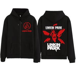 클래식 Linkin-Park 그래픽 프린트 후드 남성 여성 Y2k 지퍼 후드 오버 사이즈 캐주얼 운동복 힙합 풀오버 지퍼 업 자켓