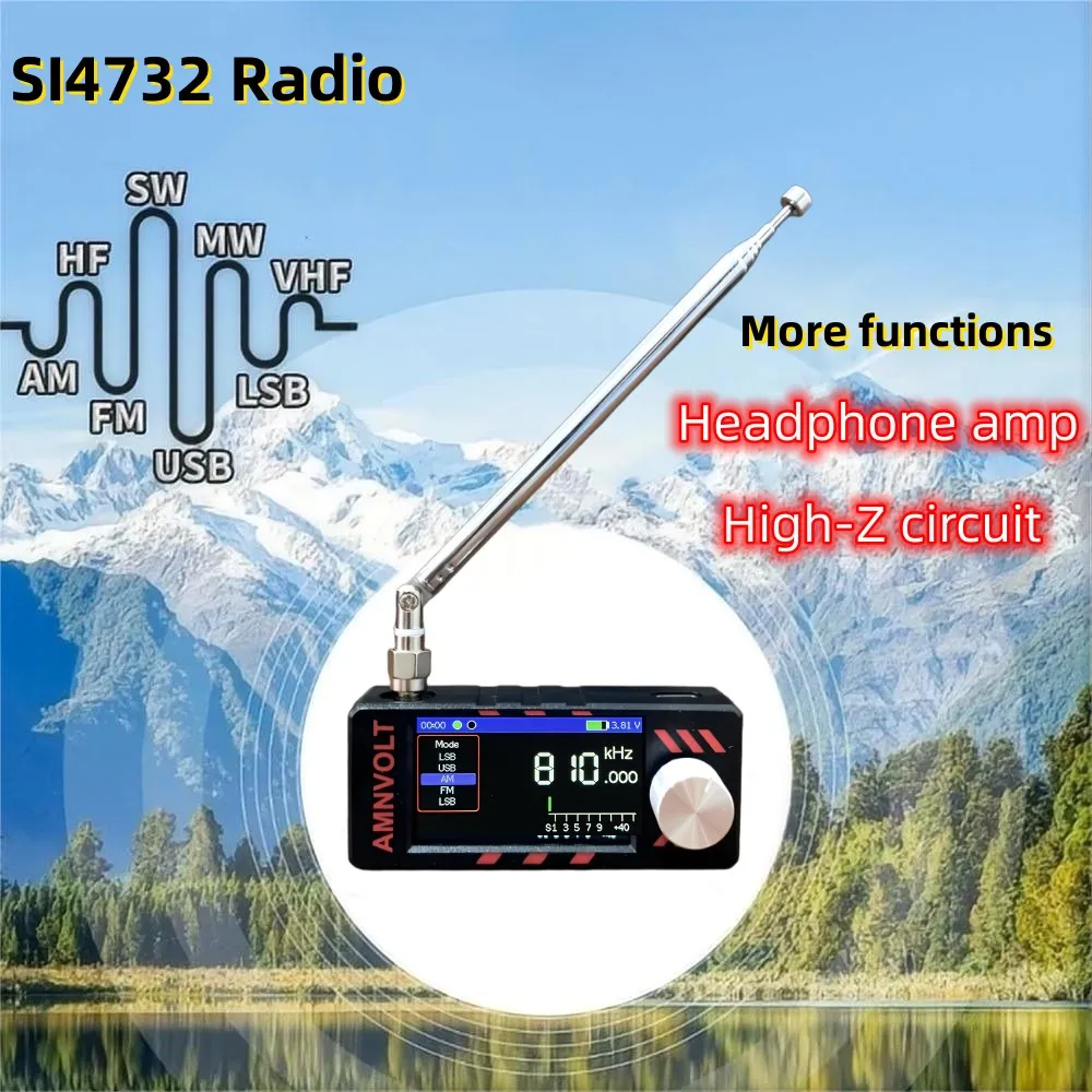 V3S AMNVOLT 미니 SI4732 DSP 라디오 수신기, Hi-Z, 헤드폰 증폭기 회로 AM SSB LSB USB 다중 모드 수신