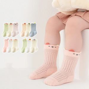 3 짝/몫 소녀 소년을위한 신생아 양말 0-5 세 여름 얇은 면화 메쉬 유아 아기 뼈없는 짧은 양말 귀여운 의류 액세서리