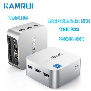 KAMRUI T8 Plus 미니 PC Alder Lake N95 12GB LPDDR5 RAM 256GB SSD 윈도우11 프로 4K 60Hz 2.4/5G WiFi5 BT4.2 미니 데스크탑 컴퓨터