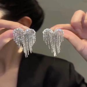 IA BEAR 2025 새로운 디자인 긴 술 귀걸이 여성 지르콘 하트 원숭이 Faion 쥬얼리 액세서리 여름 컬렉션