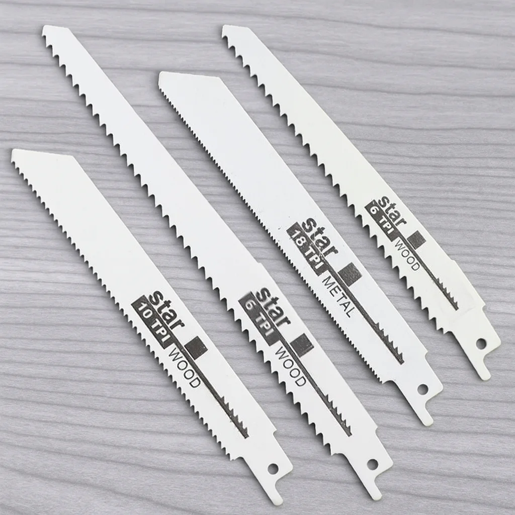 4pcs 왕복 톱날, 범용 목공 및 금속 절단, DIY 및 전문 사용, 거친 치아 및 미세 치아