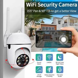 8MP 무선 보안 감시 PTZ 카메라 Wifi IP 야외 4배 줌 카메라 AI 인체 추적 양방향 오디오 HD 야간 컬러 카메라
