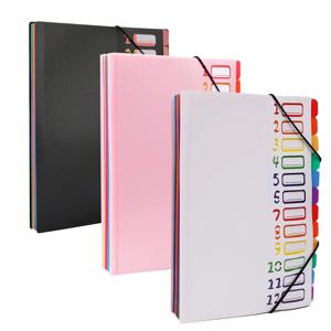 다층 A4 폴더 컬러 폴더 12 라벨 레인보우 내부 페이지 저장 책 파일 폴더