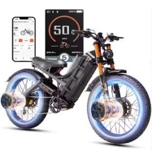 브랜드 신제품 재고 있음 업그레이드된 2025 로메오 프로 3 성인용 전기 자전거 5000W 듀얼 모터 50MPH 고속 전기 자전거