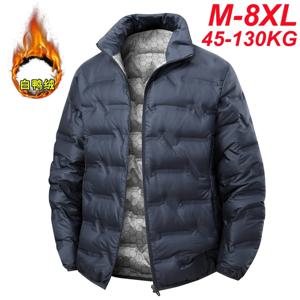 그래핀 자가 발열 화이트 덕다운 재킷 남성용 8XL 7XL 방풍 스탠드 칼라 클래식 따뜻한 겨울 주름 다운 재킷 남성용