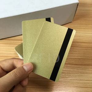 ISO Hi-Co 2750 /3000/ 4000 Oe Hi co 마그네틱 스트라이프 금속 골드 컬러 PVC 카드 10PCS