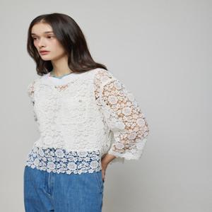 [정상가329000] 레이스 스칼럽 블라우스 D252MSC043