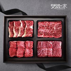 [힘찬한우] 구이22호 선물세트 1.6kg 등심,채끝,안심,갈비살 각 400g씩 / 1+등급