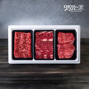 [힘찬한우] 구이13호 선물세트 1.2kg 채끝,제비추리,사태 각 400g씩 / 1++등급
