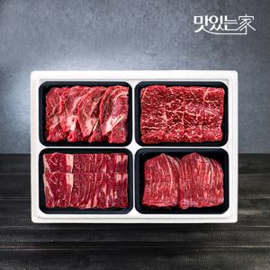 [힘찬한우] 구이15호 선물세트 1.6kg 등심,채끝,갈비살,사태 각 400g씩 / 1++등급
