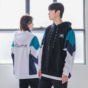 앨빈클로 BURNING 컬러 블록 오버핏 후드티 DLX732 2 COLOR