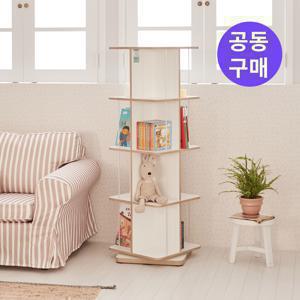 [공동구매] VONI 자작엣지 인테리어 회전책장 4단 착불