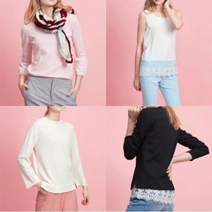 [최초가 196,000]여성 코튼 니트 3종+레이스탑 세트