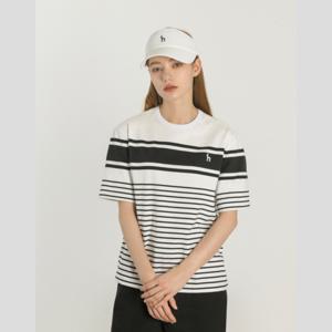 헤지스골프 여성 스트라이프 반팔 티셔츠HWTS5B901N2