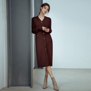 [최초가 99,000원]탈린 스카프 니트 롱 원피스