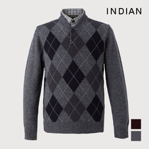 INDIAN  아가일 이중카라 니트_MITBPXWA201