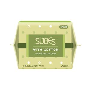 위드코튼 유기농 순면커버 생리대 팬티라이너 20P x1팩